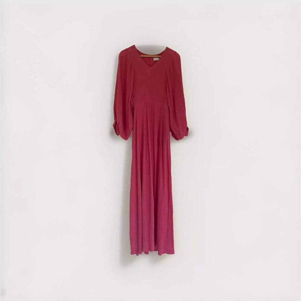 RAEY long fuchsia day dress UK 10 - Picture 6 of 7